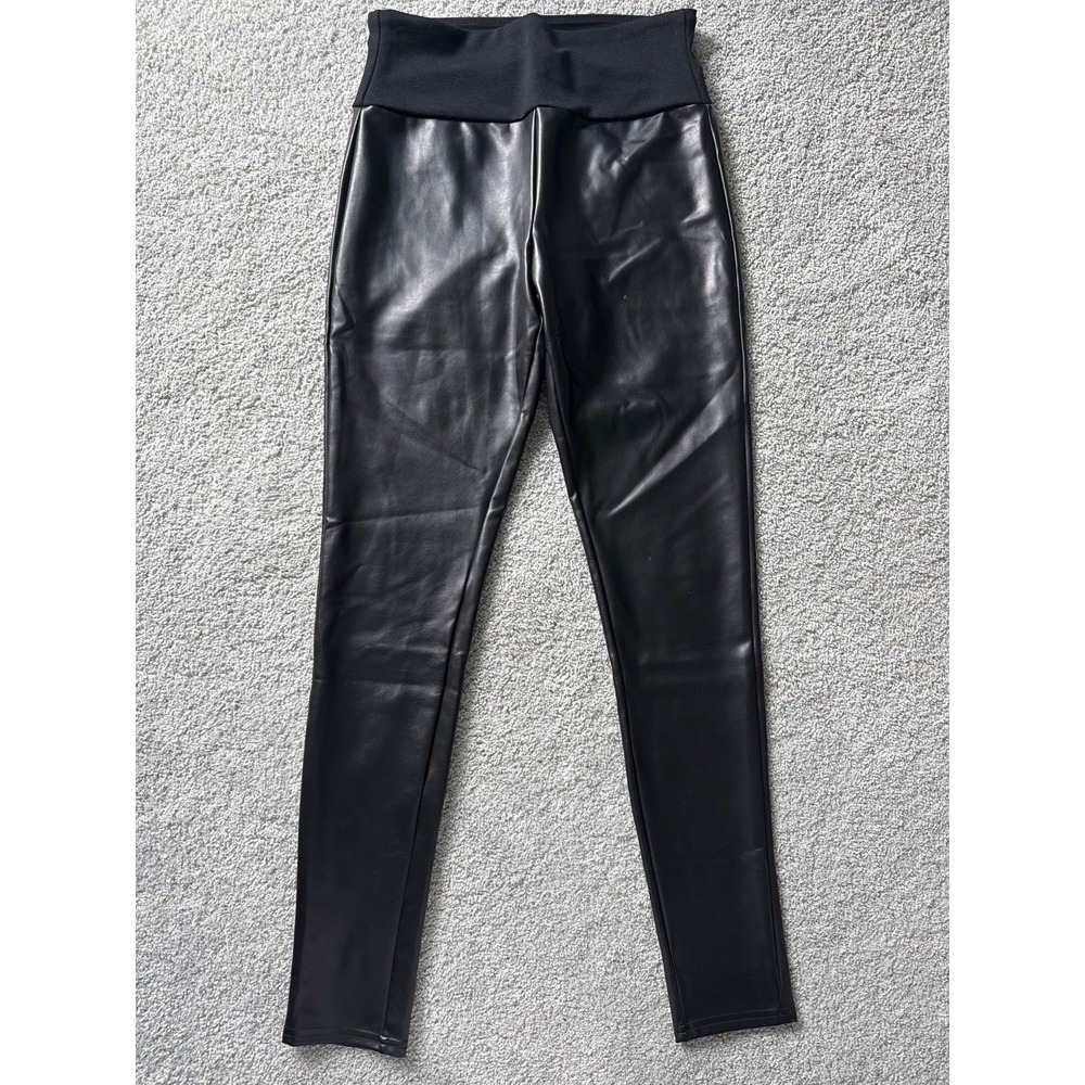 RED HOT By SPANX Women's All Over Faux Leather Leggings Black Size Medium
